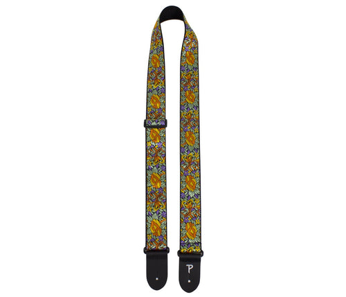 2" MULTICOLORED FLOWER PATTERN JACQUARD GUITAR STRAP Perri's Guitar Accessories for sale canada