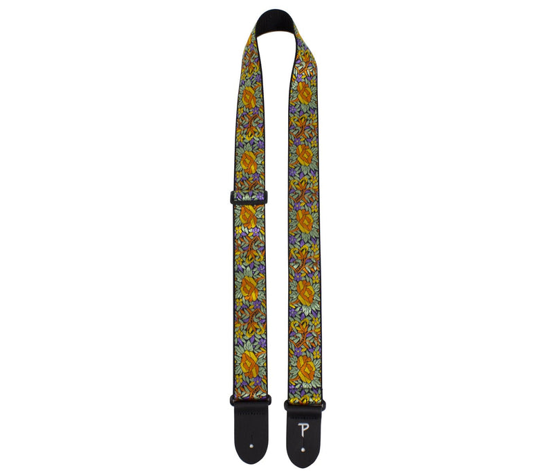 2" MULTICOLORED FLOWER PATTERN JACQUARD GUITAR STRAP Perri's Guitar Accessories for sale canada