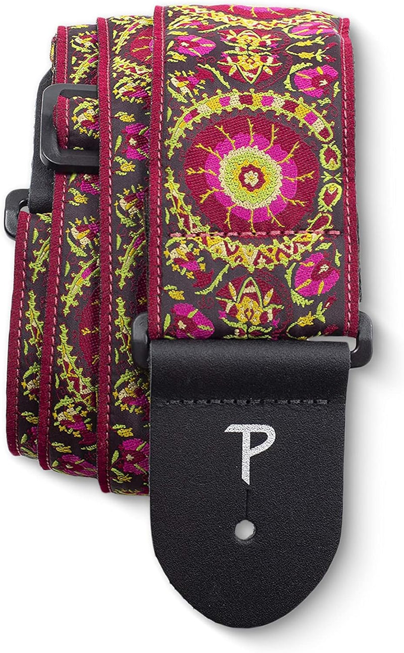 2.5” MANDALA BURGANDY PATTERN JACQUARD GUITAR STRAP Perri's Guitar Accessories for sale canada