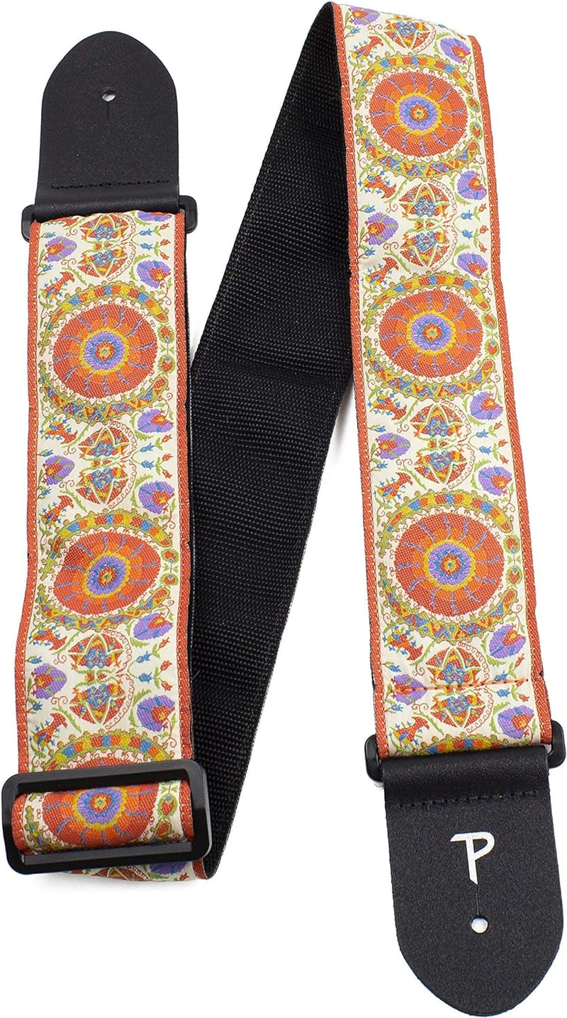 2.5” ORANGE MANDALA PATTERN JACQUARD GUITAR STRAP Perri's Guitar Accessories for sale canada