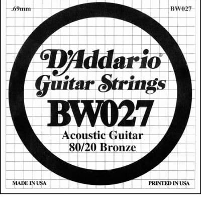 D'Addario BW027 Bronze Wound Acoustic Guitar Single String .027 D'Addario &Co. Inc Guitar Accessories for sale canada