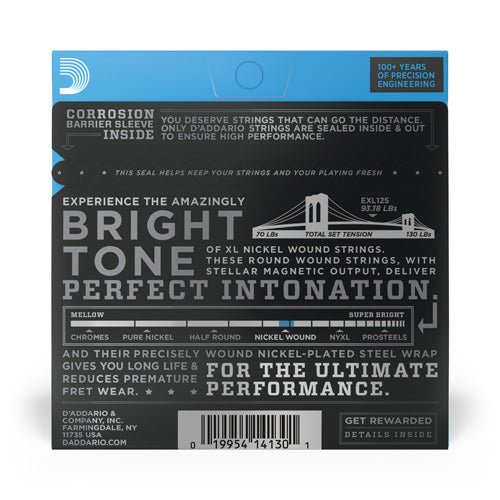 D'Addario EXL125 - Nickel Wound SUPER L-TOP R-BTM 09-46 D'Addario &Co. Inc Guitar Accessories for sale canada