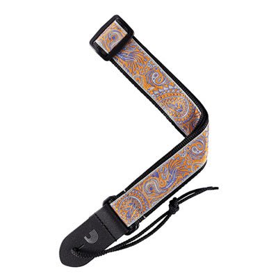 D'Addario Jacquard Ukulele Straps, Paisley Grey/Orange D'Addario &Co. Inc Ukulele Accessories for sale canada