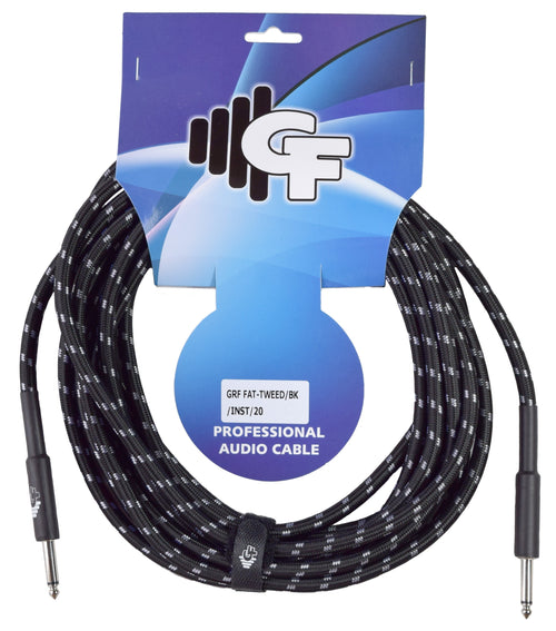 GF FAT - TWEED (BLACK) INSTRUMENT CABLE - 20 FEET Groove Factory Accessories for sale canada