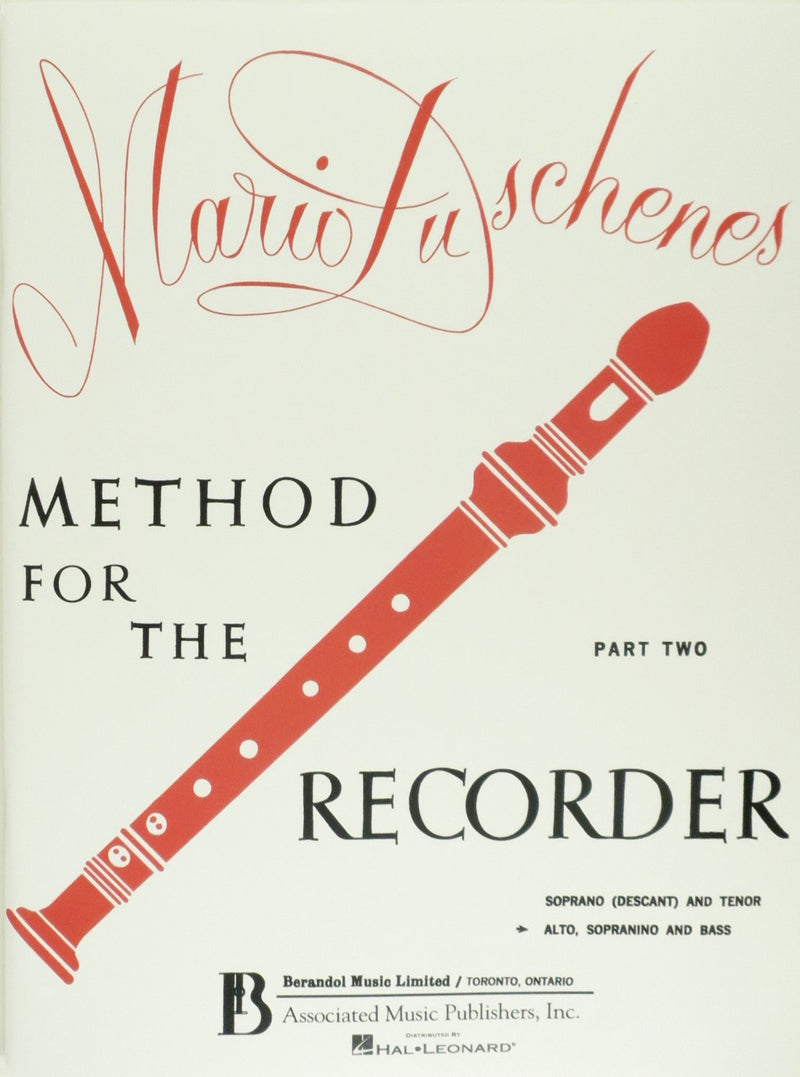 Mario Duschenes Method for the Recorder – Part 2 - Alto, Sopranino and Bass Hal Leonard Corporation Music Books for sale canada