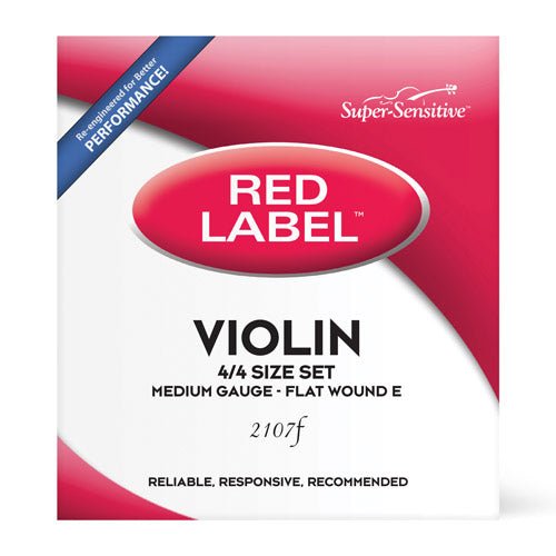 Red Label Violin 4/4 String Set Medium Gauge - Flat Wound E Super - Sensitive Accessories for sale canada