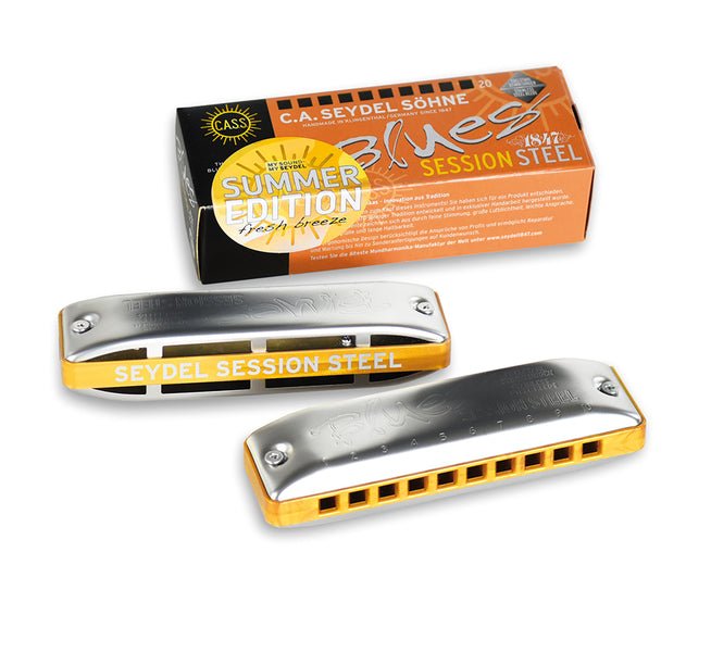 Seydel Blues SESSION STEEL Special Summer Edition Diatonic Harmonica C (2024) SHORELINE GOLD Seydel Harmonica for sale canada