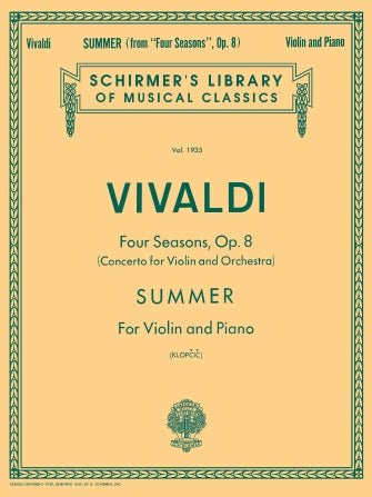 VIVALDI Summer for Violin and Piano Default Hal Leonard Corporation Music Books for sale canada