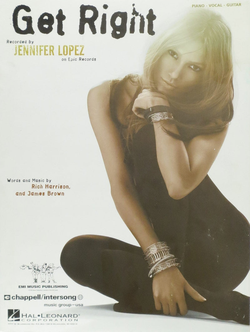 Get Right - Jennifer Lopez Hal Leonard Corporation Music Books for sale canada